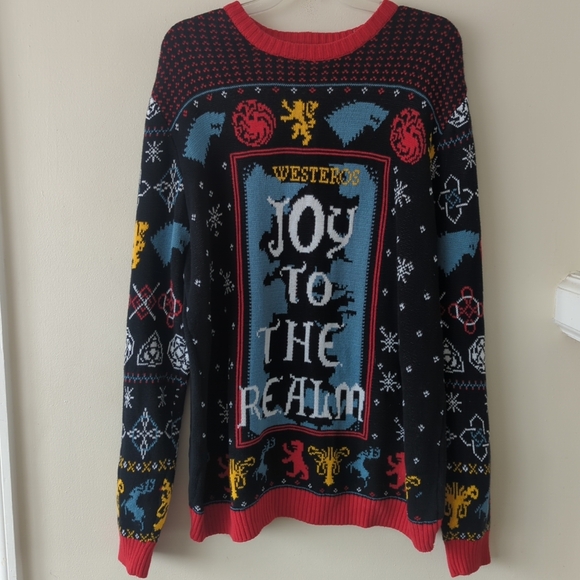 Game Of Thrones Joy To The Realm Knit Pullover Christmas Sweater 2XL - Picture 1 of 8